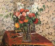 Camille Pissarro Table flowers oil